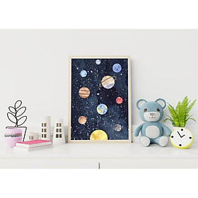 Tranh treo tường | Tranh cho bé-Solar System Wall Art 100 , tranh canvas giá rẻ
