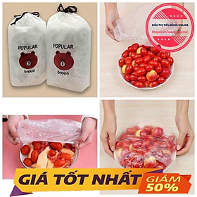 Mua Set 100 màng bọc thực phẩm bo chun co giãn tái sử dụng túi gấu