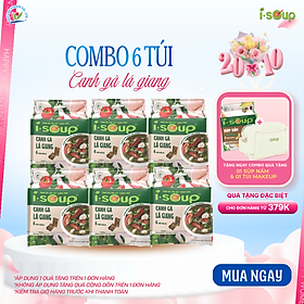 Combo 6 Túi Canh Gà Lá Giang Ăn Liền ISoup Sấy Thăng Hoa