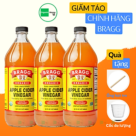 Giấm táo hữu cơ Organic Bragg 946ml (3 chai)