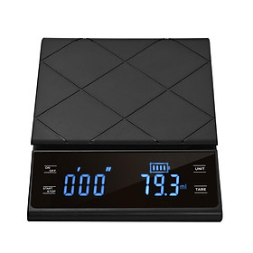 Digital LED Touch Kitchen Scale 3kg/ 0.1g High Precision Time Counting Coffee Brewing Scale Portable Electronic Food Scales with Unit Change/ Tare for Cooking Baking