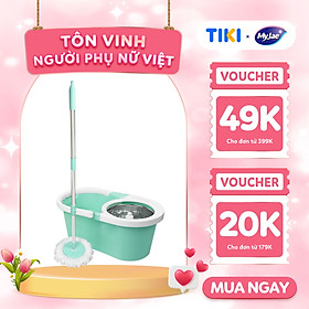 Bộ Lau Nhà MyJae Sợi Microfiber Xoay 360 Độ Thông Minh, Lau Sạch Nhanh Khô 134cm