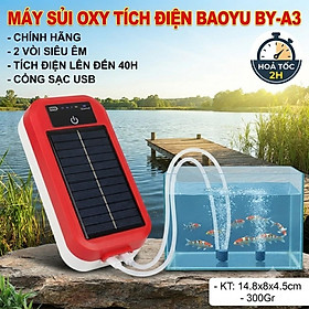 Máy Sủi Oxy Baoyu BY-A3 Tích Điện 2 Vòi, Siêu Êm, Pin Bền, Chuyên Dùng Cho Bể Cá & Câu Cá