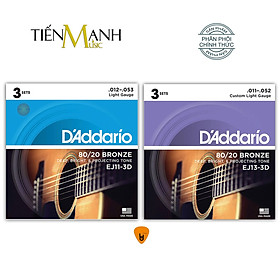 [Xả Hàng] Set 3 Bộ D'Addario EJ11, EJ13 Bộ Dây Đàn Guitar Acoustic 80/20 Bronze DAddario Hàng Chính Hãng - Kèm Móng Gẩy DreamMaker