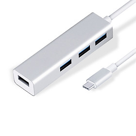 Cáp Chuyển Đổi 4 Cổng USB 3.0 Sang Type-C 3.0 Snowkids - Bạc