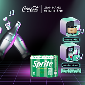 Lốc 6 Lon Nước Ngọt Giải Khát Có Gas Sprite Hương Chanh 320ml/Lon Coca-Cola Official Store