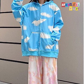 Áo Khoác Hoodie Zip 3D Oversize Ulzzang Unisex Loang Bầu Trời Dáng Rộng - MM