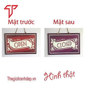Mua Bảng treo đóng mở cửa  open- closed bằng gỗ 2 mặt cho nhà hàng  khách sạn  cửa hàng