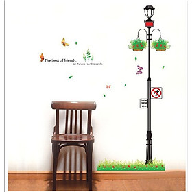 Decal dán tường cột đèn dễ thương AmyShop DKN092 (170x90cm)