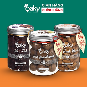 Quà Tặng Oaky - Combo Hạt Dinh Dưỡng Cao Cấp Hạnh Nhân, Hạt Macca, Nho Khô - Tặng Túi Giấy Sang Trọng
