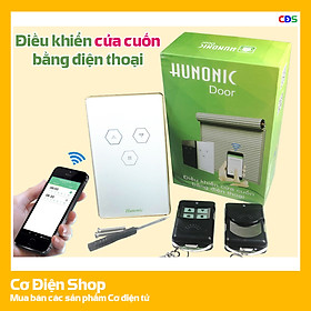 Công tắc cửa cuốn thông minh HUNONIC DOOR - Điều khiển từ xa bằng điện thoại - Mặt kính màu trắng - Cơ Điện Shop