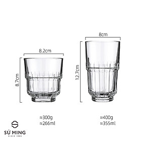 Mua Cốc thuỷ tinh  ly thuỷ tinh khấc cài có sọc cao cấp  dùng làm cốc cafe