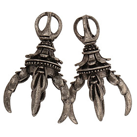 2 Pcs Vintage Gothic Craft Copper Pendant Punk Style   Claw PendantS