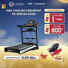 Miễn phí lắp đặt | Máy Chạy Bộ KINGSPORT KS-2058 Đa Năng Tối Đa 18km/h, 12 Chương Trình Tập Luyện