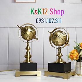 Trang trí nội thất quả cầu kim loại sang trọng. Mô hình sáng tạo trang trí để bàn tivi, phòng khách.