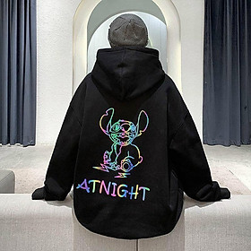 Áo Hoodie Nỉ Nam Nữ From Rộng Unisex In Dạ Quang Phát Sáng Cực Hot Chất Nỉ Ngoại Dày Dặn (atnight)