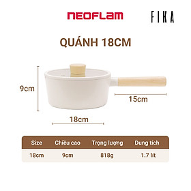 [Hàng chính hãng] Nồi sâu/quánh Neoflam Fika 18cm. Made in Korea. Hàng có sẵn giao ngay
