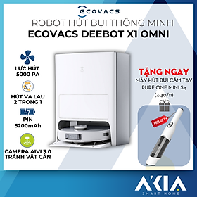 Mua Robot hút bụi lau nhà thông minh Ecovacs Deebot X1 Omni - Tự động xả rác  Tự động giặt khăn lau  Tích hợp camera ghi hình - HÀNG CHÍNH HÃNG