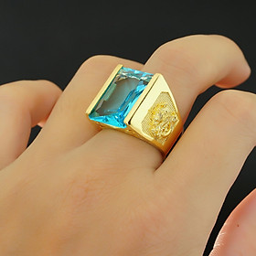 Nhẫn nam  mạ Vàng 24k mặt đá đỏ N9 - Tặng Kèm Hộp Trang Sức