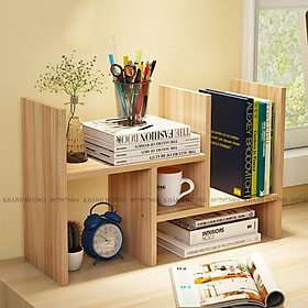 Mua Kệ Sách Gỗ Kệ Sách Để Bàn Làm Việc Lắp Ghép Đa Năng Mã 01 - Màu Gỗ