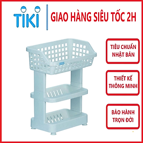 Kệ Đa Năng 3 Tầng Bằng Nhựa Cao Cấp Nachi Plus Inochi Nhật Bản - Dùng Trong Nhà Bếp, Phòng Tắm, Phòng Ngủ (298 x 190 x 376 mm) - Giao Màu Ngẫu Nhiên