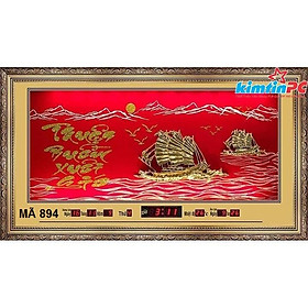 Lịch vạn niên – Tranh đá xi vàng – Đồng hồ - Khổ 55x100cm - mã 894