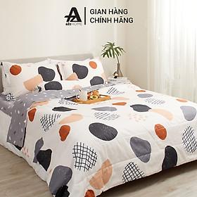 Bộ Ga Trải Giường 5 Món Round Spots Mềm Mại 100% Cotton Tự Nhiên A2Z Home