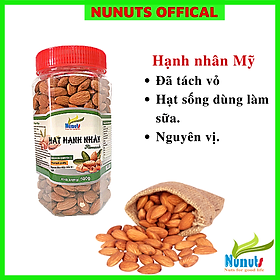 HẠNH NHÂN SỐNG NUNUTS HŨ 500G - DÙNG LÀM SỮA HẠT