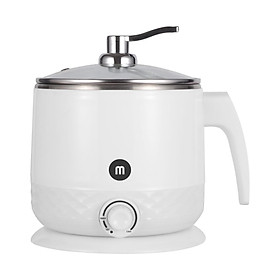 Ca nấu đa năng Mishio MK214 600W 1,5L inox 304, nấu nước, nấu mì, lẩu - Màu trắng xám - Hàng chính hãng