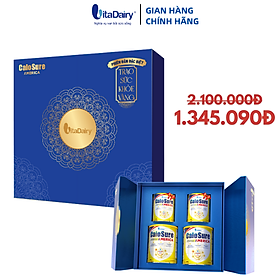 Bộ Hộp Quà Trao Sức Khỏe Vàng Calosure America 400g và 800g vị thanh nhẹ