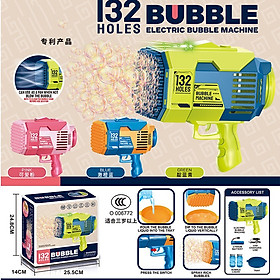 Máy bắn bong bóng 132 nòng có đèn pin sạc, đồ chơi cho bé nhựa abs siêu đẹp - Quà tặng hấp dẫn cho bé