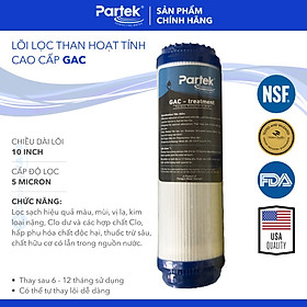 Mua Lõi Lọc 10 inch GAC Cao Cấp PARTEK P10-OCB (Granular Activated Carbon) Than Hoạt Tính Dạng Hạt Chất Lượng Cao - Hàng Chính Hãng