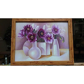 Mua Tranh Sơn Dầu Vẽ Tay 100% - Bình Hoa 30x40cm