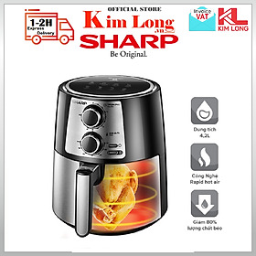 Mua Nồi chiên không dầu Sharp KF-AF42MV-ST chống dính 4 2L Công suất 1250W -1450W - Hàng chính hãng