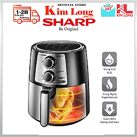 Nồi chiên không dầu Sharp KF-AF42MV-ST chống dính 4,2L Công suất 1250W -1450W - Hàng chính hãng