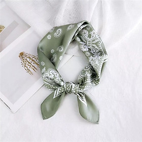 Khăn turban lụa satin vuông nhiều họa tiết size 53cm