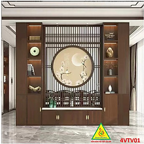 Kệ tivi kiêm vách ngăn phòng khách và nhà bếp có đèn 4VTV01 - Nội thất lắp ráp Viendong adv
