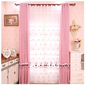 Mua Rèm Cửa Thêu Họa Tiết Hello Kitty Màu Hồng Dễ Thương Hiện Đại - Trang Trí Phòng
