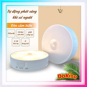 Mua Đèn cảm biến chuyển động led hình tròn có pin sạc tự động phát sáng khi có người