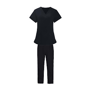 Women Nurse Uniform Short Sleeved Top and Pants for Beauty Salon Workwear -  XL