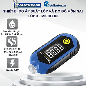 Đồng hồ đo áp suất lốp đo độ mòn lốp gai điện tử tích hợp sạc usb Michelin M2210 - Hàng chính hãng