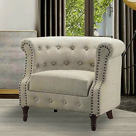 Ghế sofa đơn kiểu tân cổ điển vải Juno Sofa màu kem 