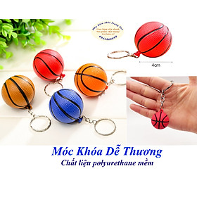 Móc khóa hình trái bóng rổ Size 4cm Chất liệu polyurethane đặc mềm êm, Nhẹ như xốp, Đáng yêu, Xinh xắn, Dễ thương