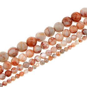 Natural Gemstone Red Line Loose Round Beads For DIY Jewelry Making