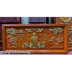Mua Tranh mừng thọ cụ bà bằng gỗ hương đỏ sơn pu dát vàng cao cấp kt 41×81×3cm