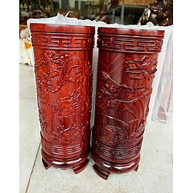 Mua Ống đựng nhang trạm gỗ hương cao 30cm