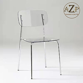 Mua Ghế Ăn  Ghế Cafe  Ghế Thư Giãn Nhựa Trong Suốt Arcylic  Khung Thép Mạ Chrome Thời Trang  / xếp chồng tiện lợi