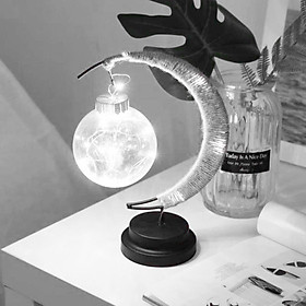 Moon Table Lamp for Kid Night Light Home Bedroom Nursery Ornament Warm White