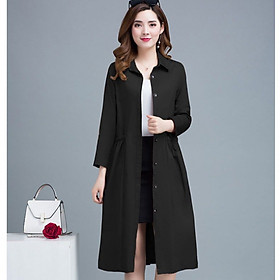 Đầm suông nữ cổ sơ mi dáng dài, form suông trơn dài tay, có túi hông thời trang xuân thu cho nữ Haint Boutique