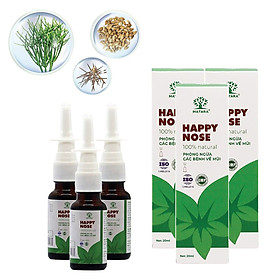 Combo 3 lọ xịt mũi Matara Happy Nose. Dứt điểm, ngăn ngừa viêm xoang, viêm mũi dị ứng phát triển và tái phát. Thảo dược tự nhiên an toàn khi sử dụng